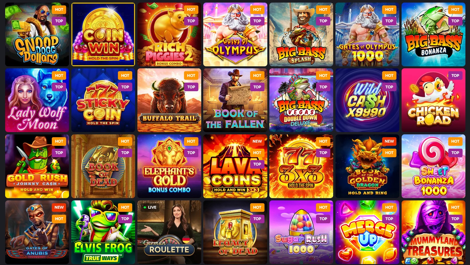 A modern library of slots from innovative providers
