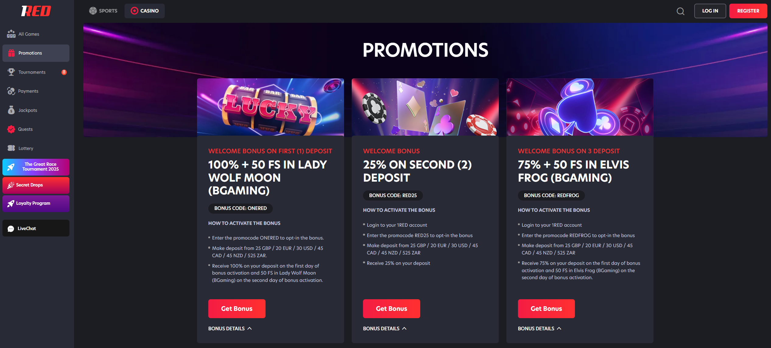 Understanding the 1RED UK Bonus Engine